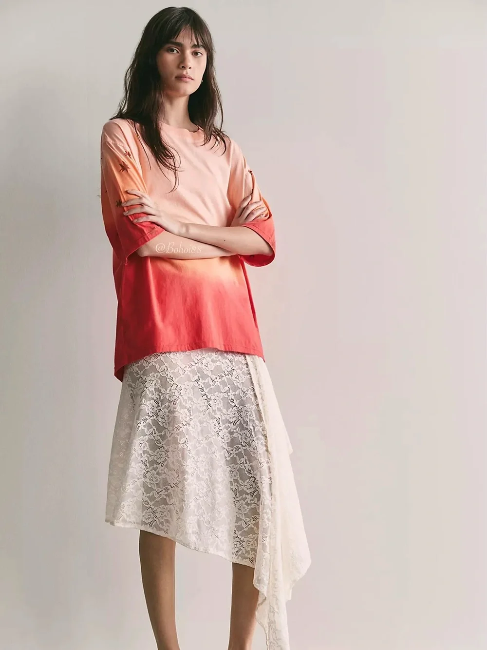 NWT Free People The Tales Dip Dye Star Tee